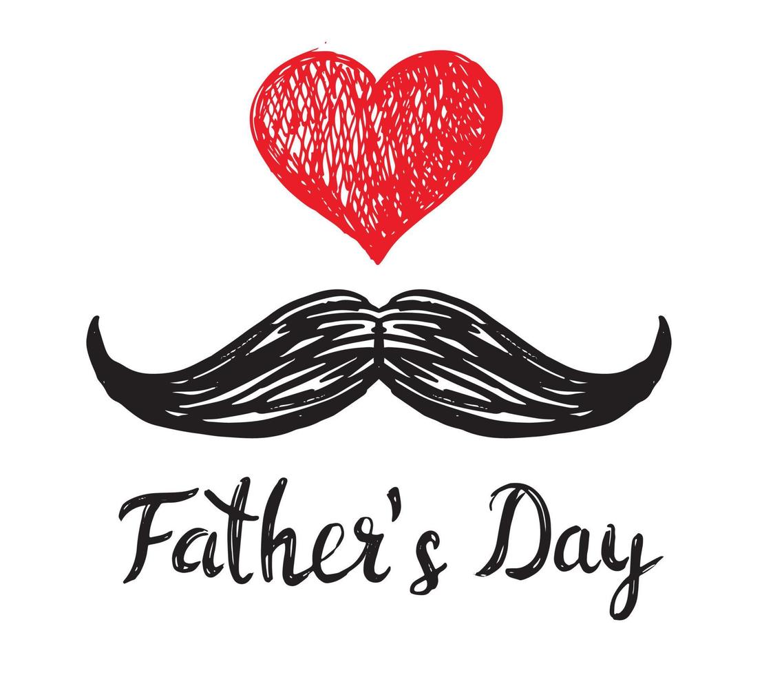 Happy Fathers Day, hand drawn style, vector illustration.