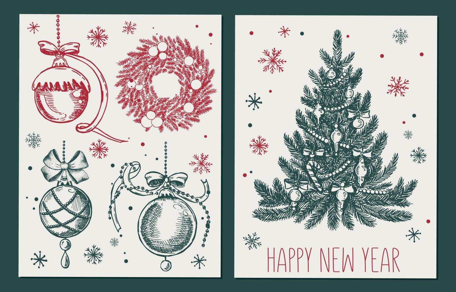 Christmas pattern in sketch style. Hand drawn illustration. vector