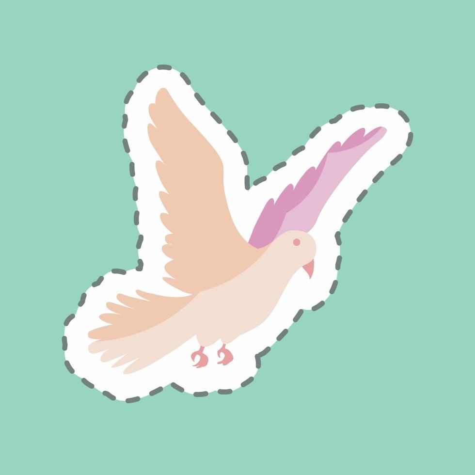 Sticker line cut Dove. suitable for animal symbol. simple design editable. design template vector. simple symbol illustration vector