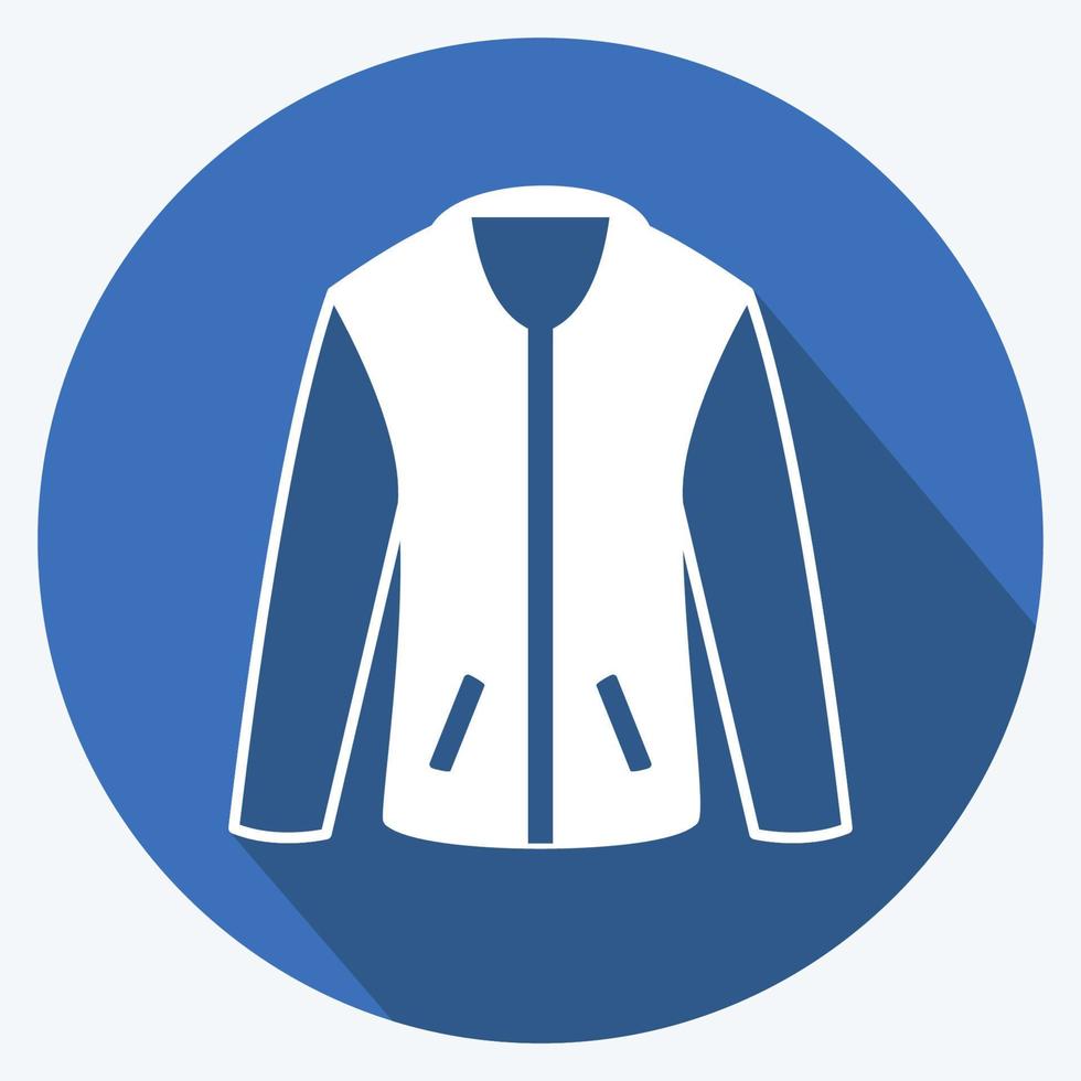 Icon Jacket. suitable for men accessories symbol. long shadow style. simple design editable. design template vector. simple symbol illustration vector