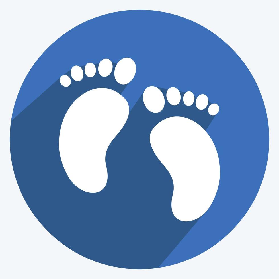 Icon Baby Feet. suitable for Baby symbol. long shadow style. simple design editable. design template vector. simple symbol illustration vector