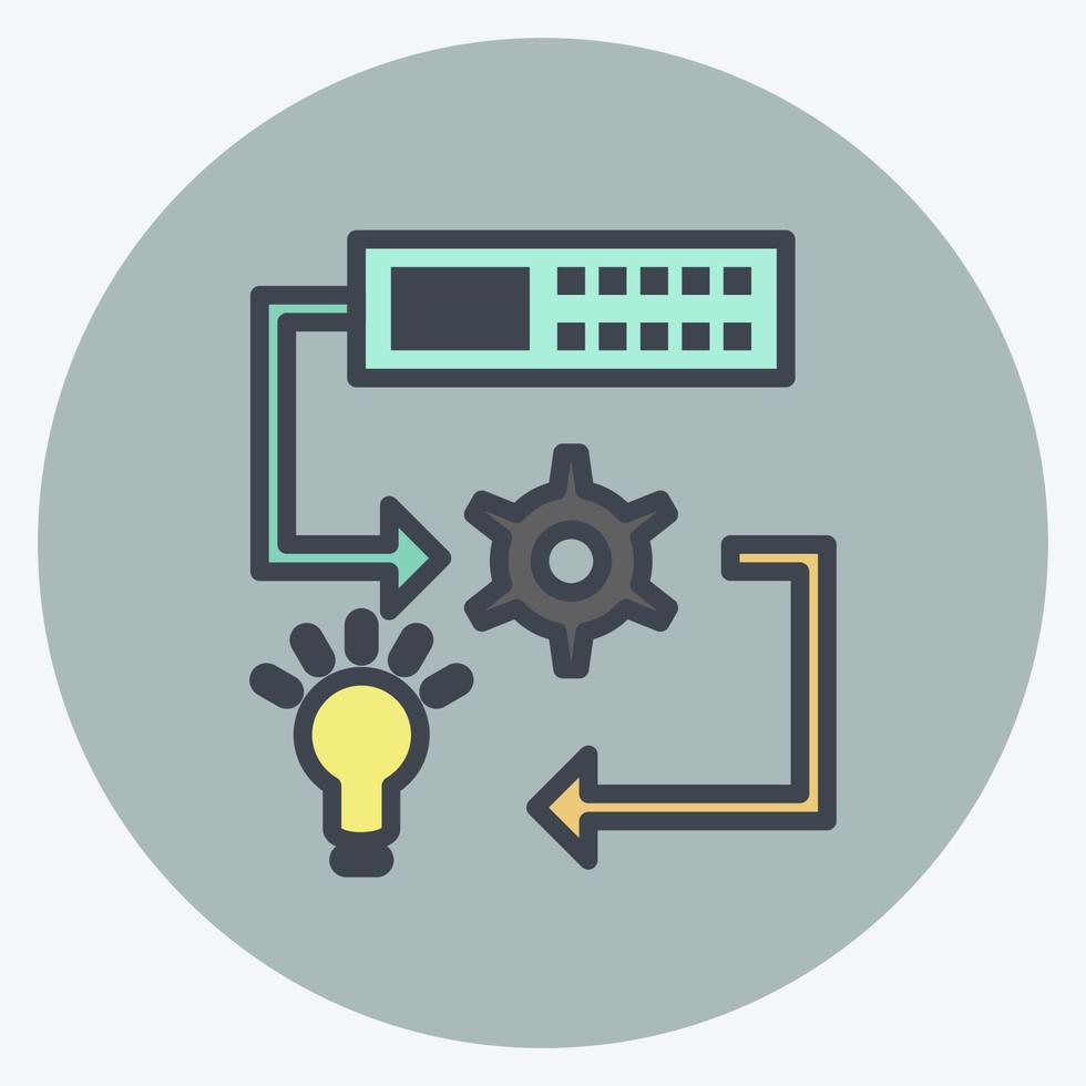 Icon Machine Learning. suitable for data analytics symbol. color mate style. simple design editable. design template vector. simple symbol illustration vector