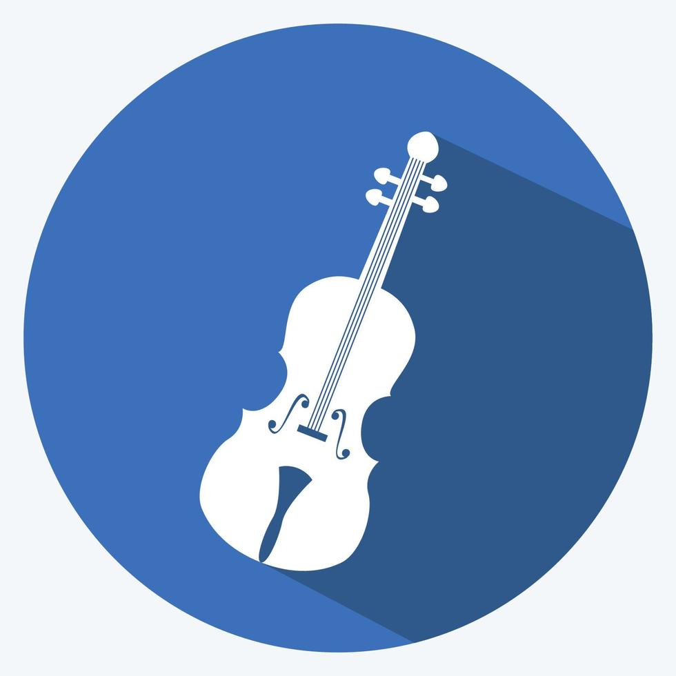 icono de violonchelo. adecuado para el símbolo de la música. estilo de sombra larga. diseño simple editable. vector de plantilla de diseño. ilustración de símbolo simple