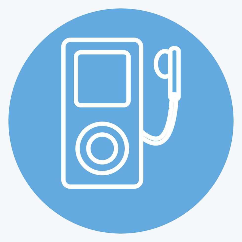 Icon Mp3 Player. suitable for music symbol. blue eyes style. simple design editable. design template vector. simple symbol illustration vector