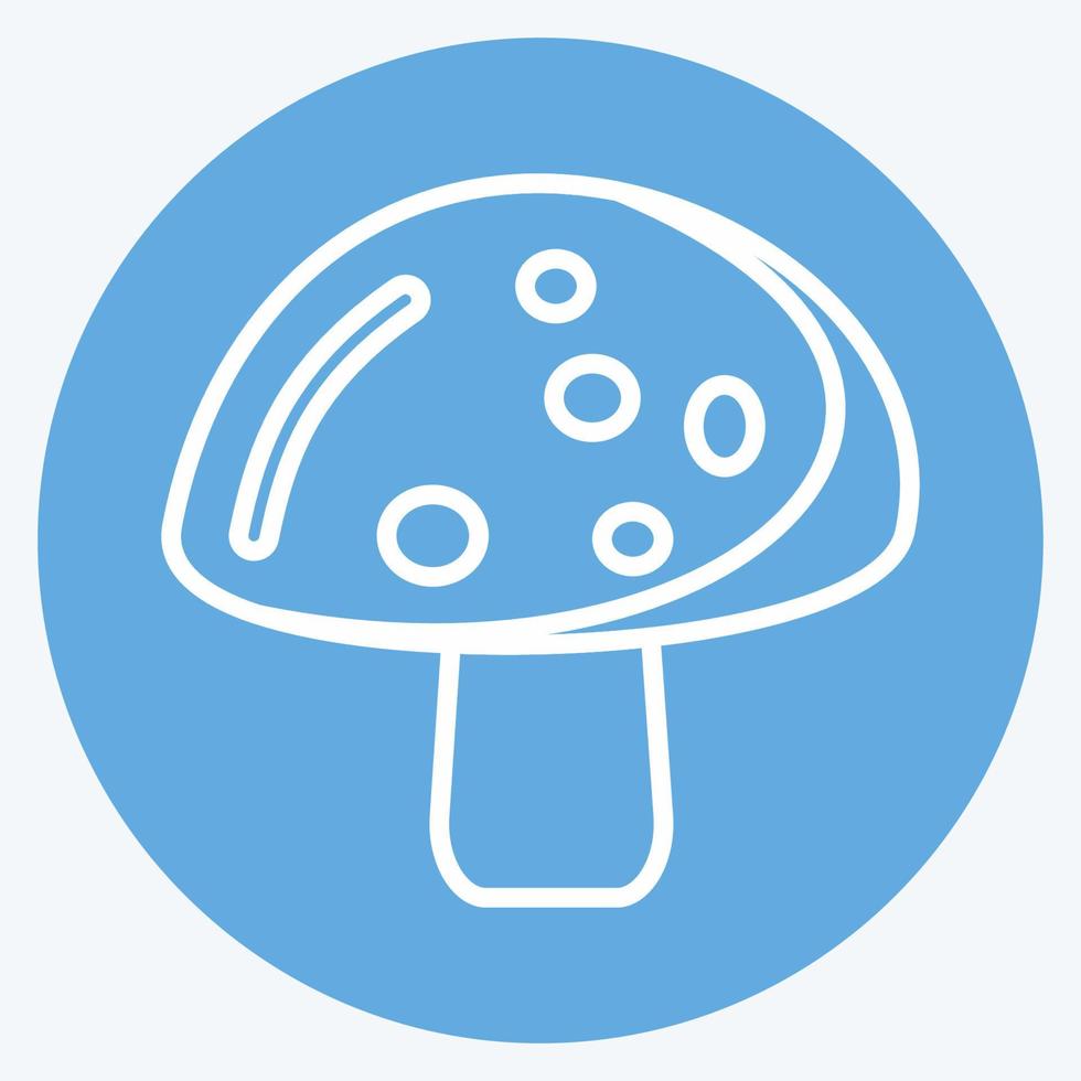 Icon Mushroom. suitable for Fruits and Vegetables symbol. blue eyes style. simple design editable. design template vector