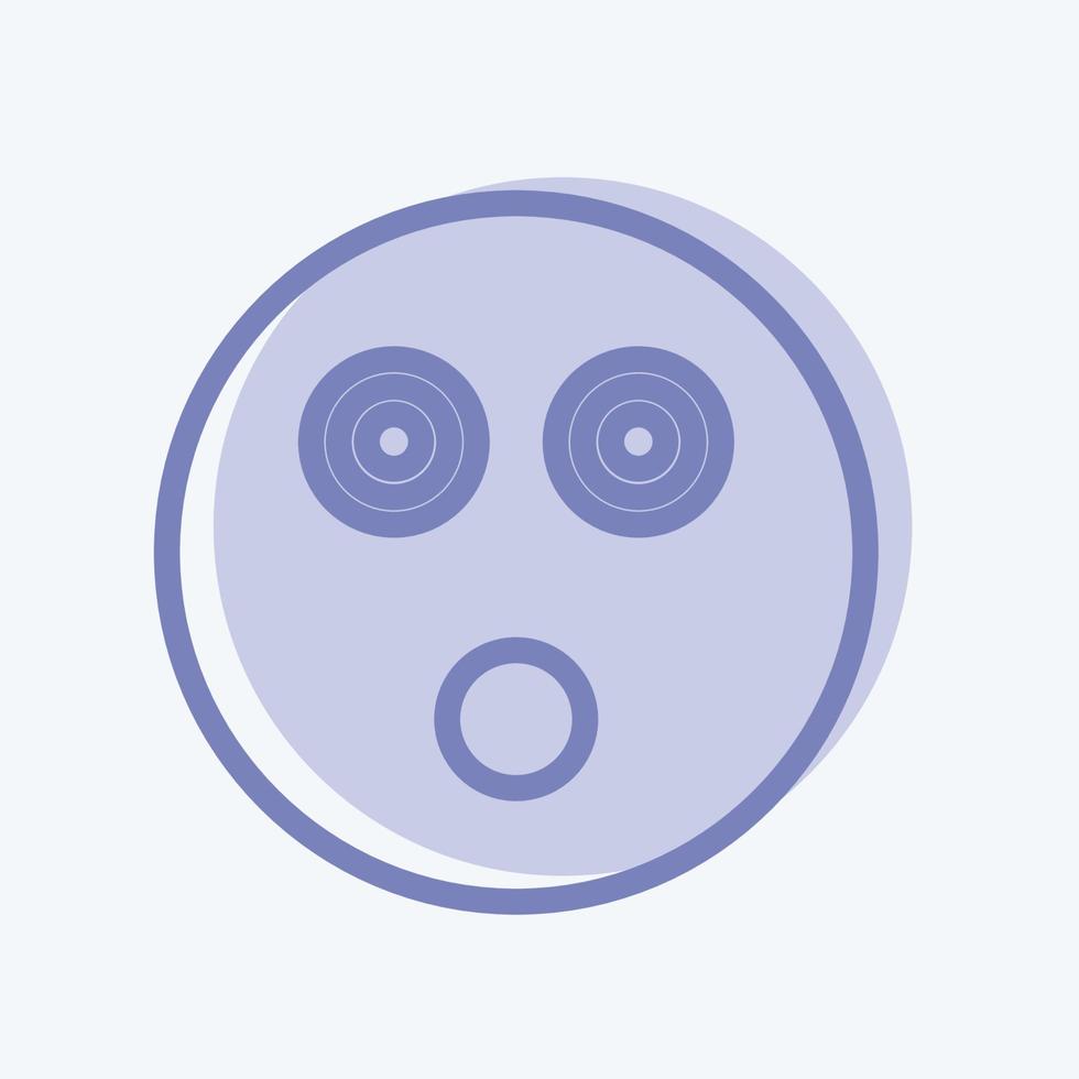 Icon Emoticon Shocked. suitable for Emoticon symbol. two tone style. simple design editable. design template vector. simple symbol illustration vector