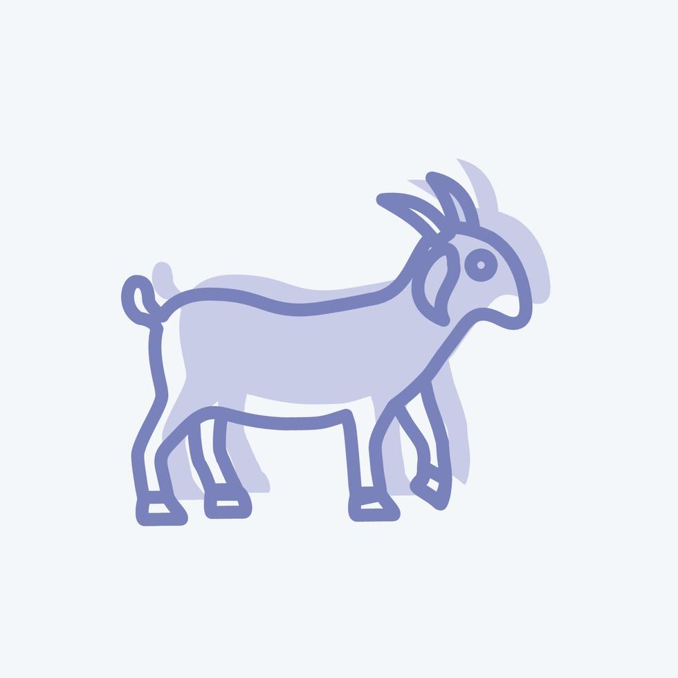 icono de cabra. adecuado para el símbolo del jardín. estilo de dos tonos. diseño simple editable. vector de plantilla de diseño. ilustración de símbolo simple