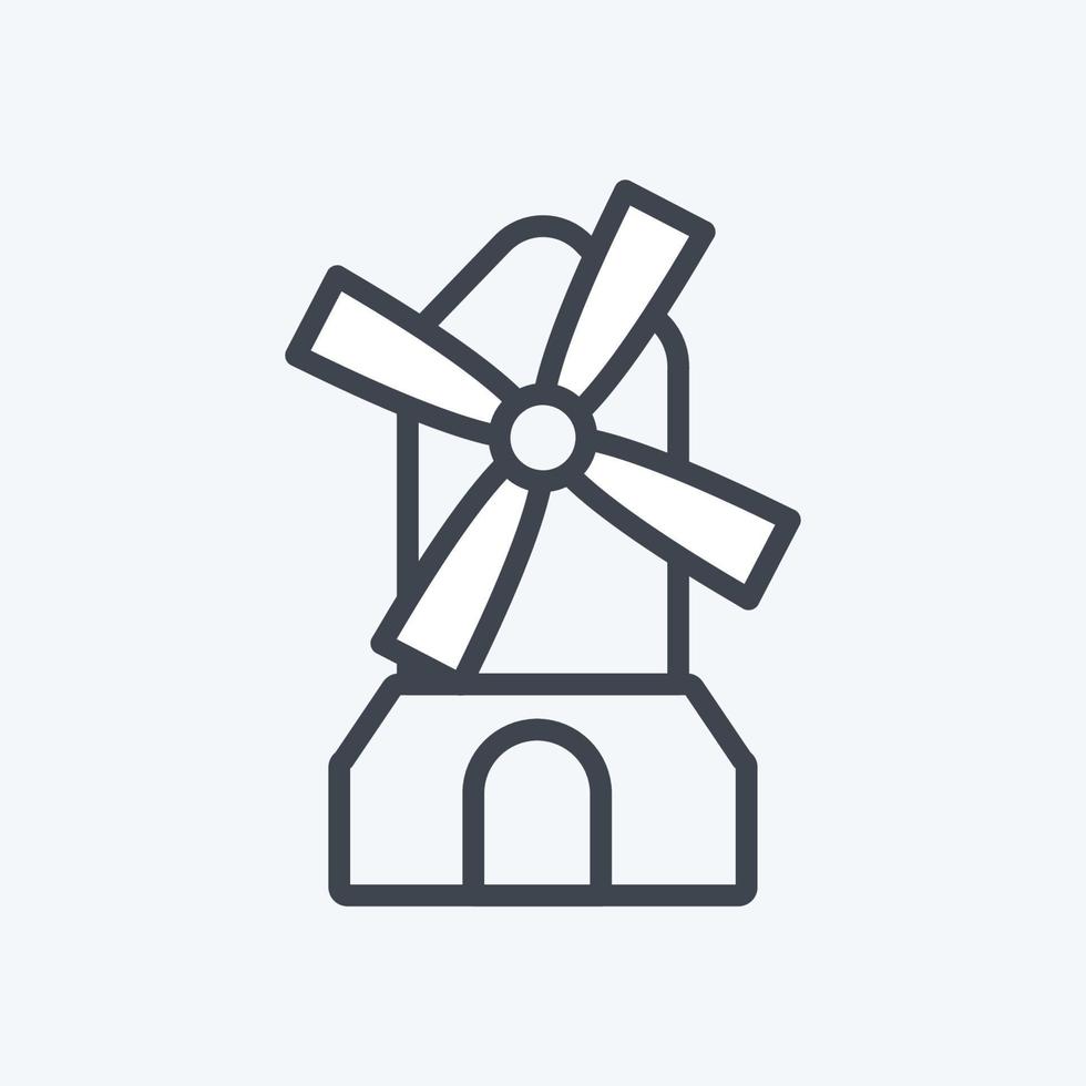 Icon Windmill. suitable for Garden symbol. line style. simple design editable. design template vector. simple symbol illustration vector