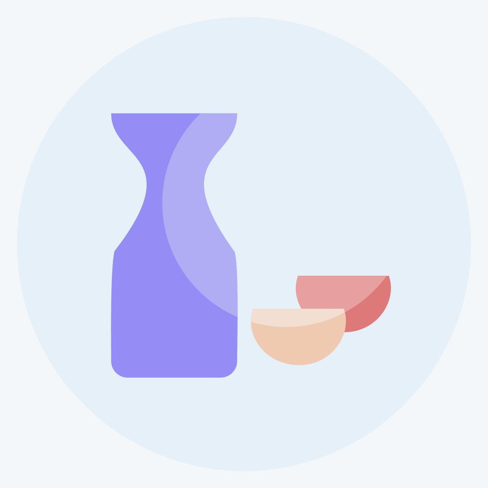 icono de sake de vino de arroz. adecuado para el símbolo de bebida. estilo plano diseño simple editable. vector de plantilla de diseño. ilustración de símbolo simple