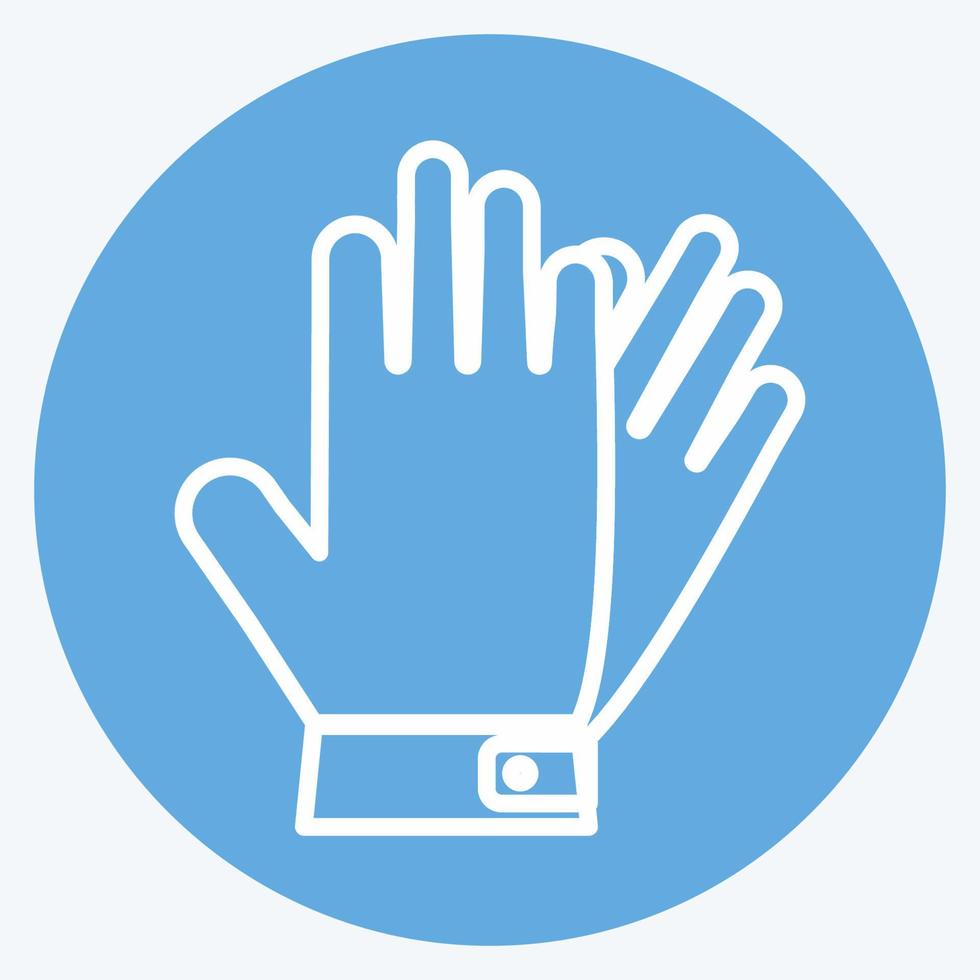 guantes de cuero icono. adecuado para el símbolo de accesorios masculinos. estilo de ojos azules. diseño simple editable. vector de plantilla de diseño. ilustración de símbolo simple