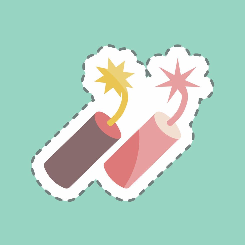 Sticker line cut Dynamite. suitable for Wild West symbol. simple design editable. design template vector. simple symbol illustration vector