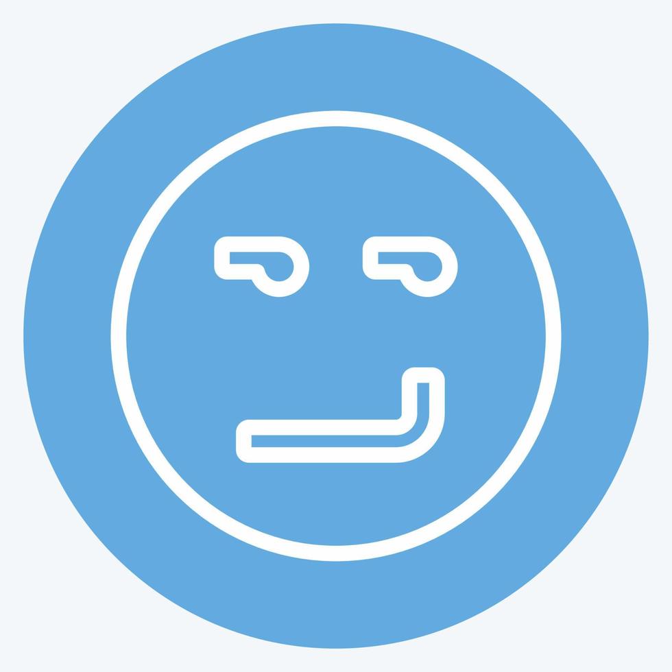 Icon Emoticon Smirking. suitable for Emoticon symbol. blue eyes style. simple design editable. design template vector. simple symbol illustration vector