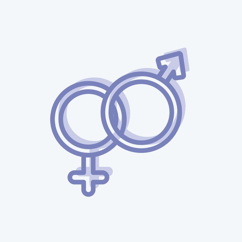 Icon Male and Female. suitable for Wedding symbol. two tone style. simple design editable. design template vector. simple symbol illustration vector