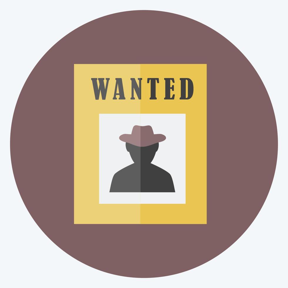 Icon Wanted Poster. suitable for Wild West symbol. flat style. simple design editable. design template vector. simple symbol illustration vector