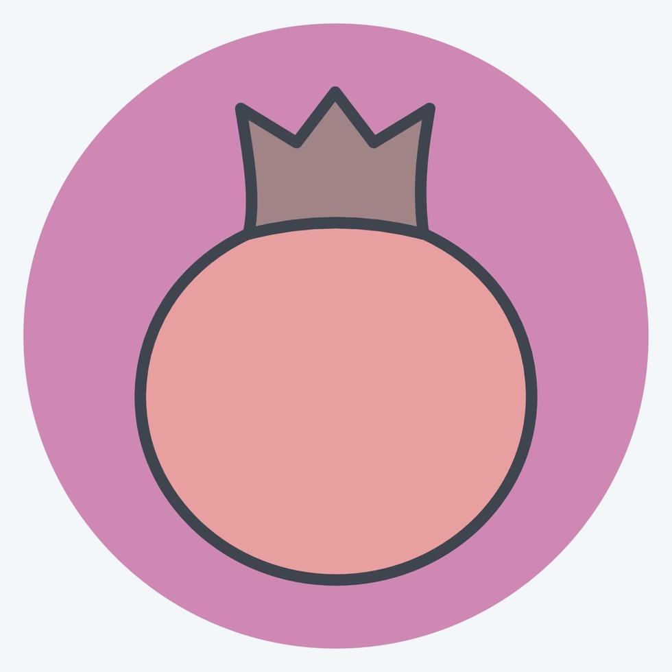 Icon Pomegranate. suitable for Fruits and Vegetables symbol. color mate style. simple design editable. design template vector. simple symbol illustration vector