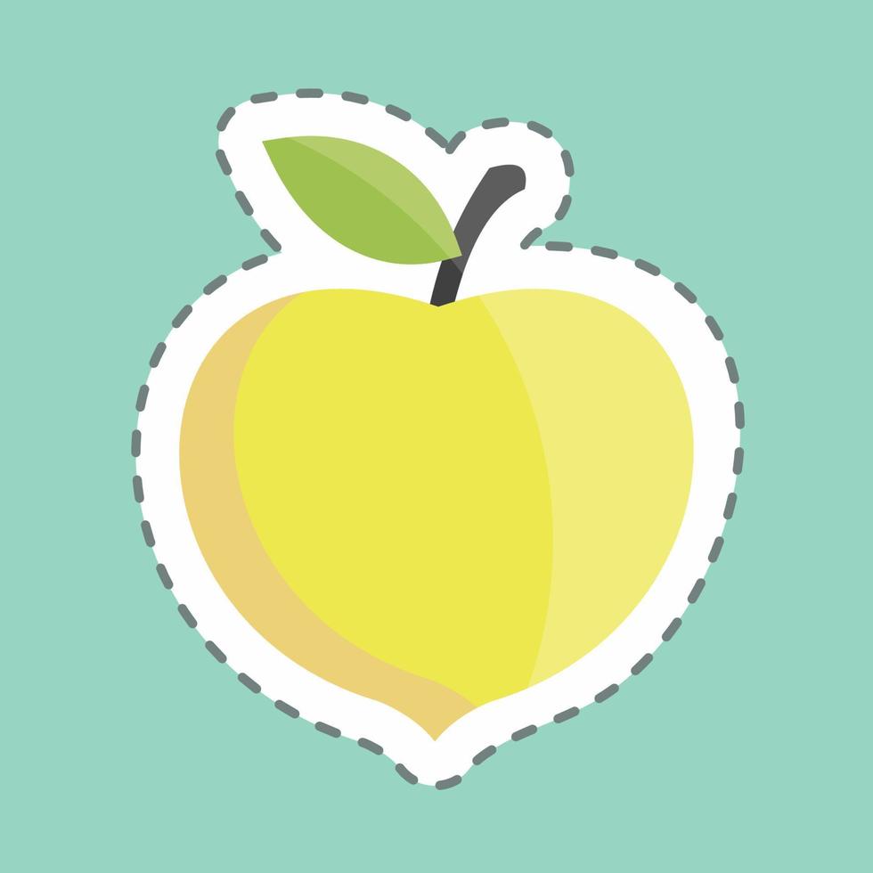 Sticker line cut Peach. suitable for Fruits and Vegetables symbol. simple design editable. design template vector. simple symbol illustration vector