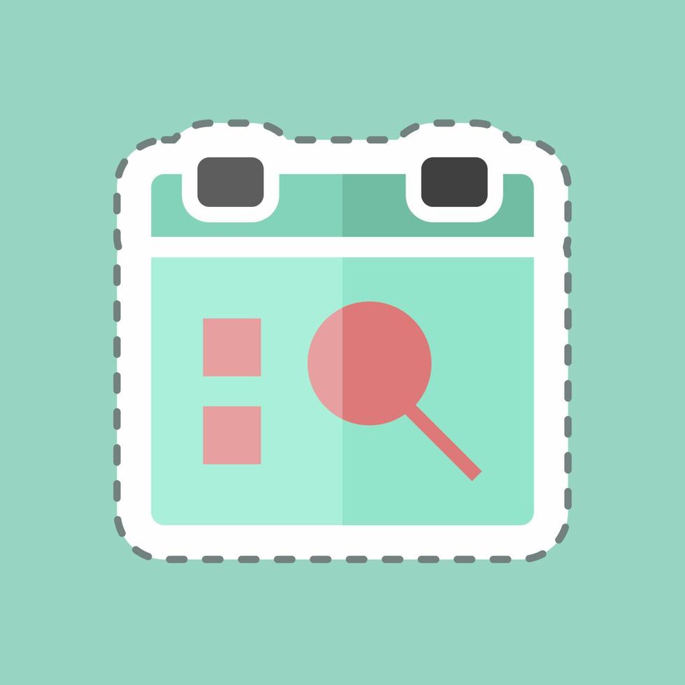 Sticker line cut Find Event. suitable for User Interface symbol. simple design editable. design template vector. simple symbol illustration vector