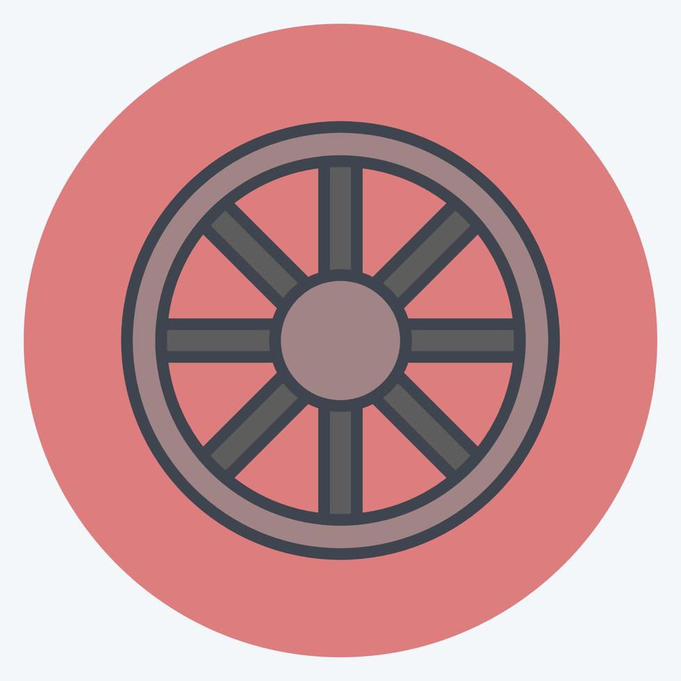 Icon Wheel. suitable for Garden symbol. color mate style. simple design editable. design template vector. simple symbol illustration vector