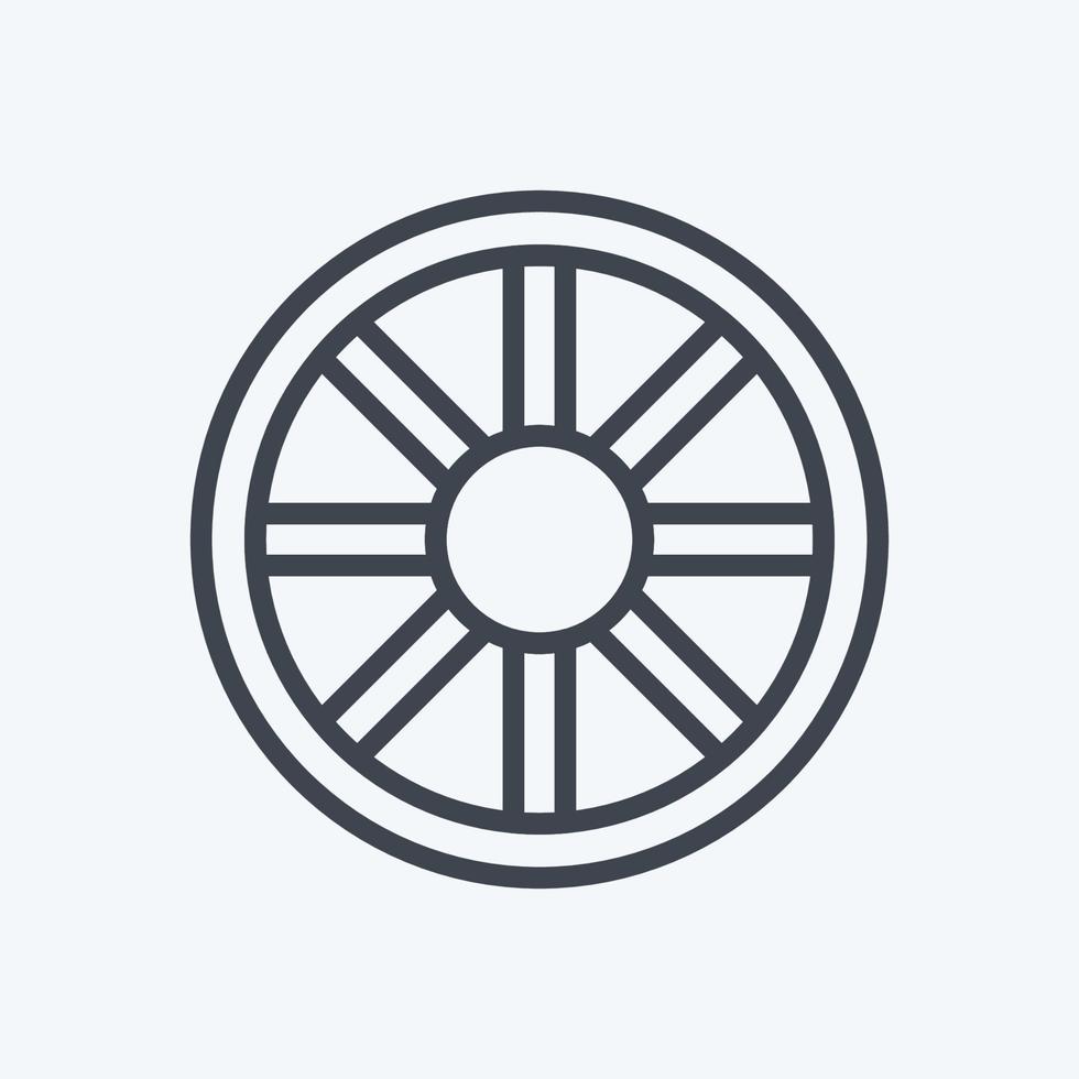 Icon Wheel. suitable for Garden symbol. line style. simple design editable. design template vector. simple symbol illustration vector