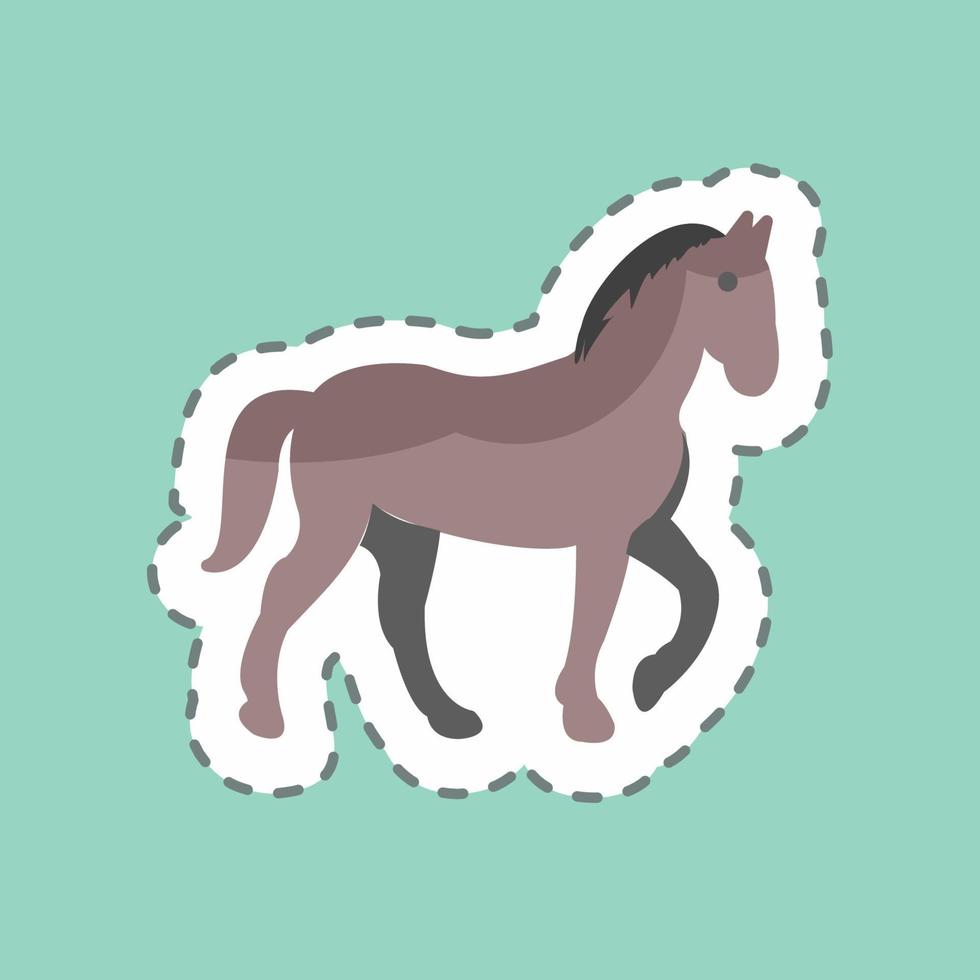 caballo de corte de línea de pegatina. adecuado para el símbolo animal. diseño simple editable. vector de plantilla de diseño. ilustración de símbolo simple