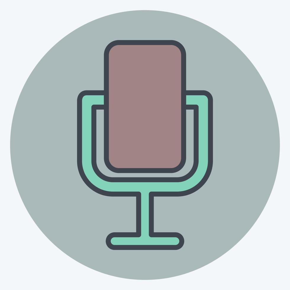 Icon Microphone. suitable for Education symbol. color mate style. simple design editable. design template vector. simple symbol illustration vector