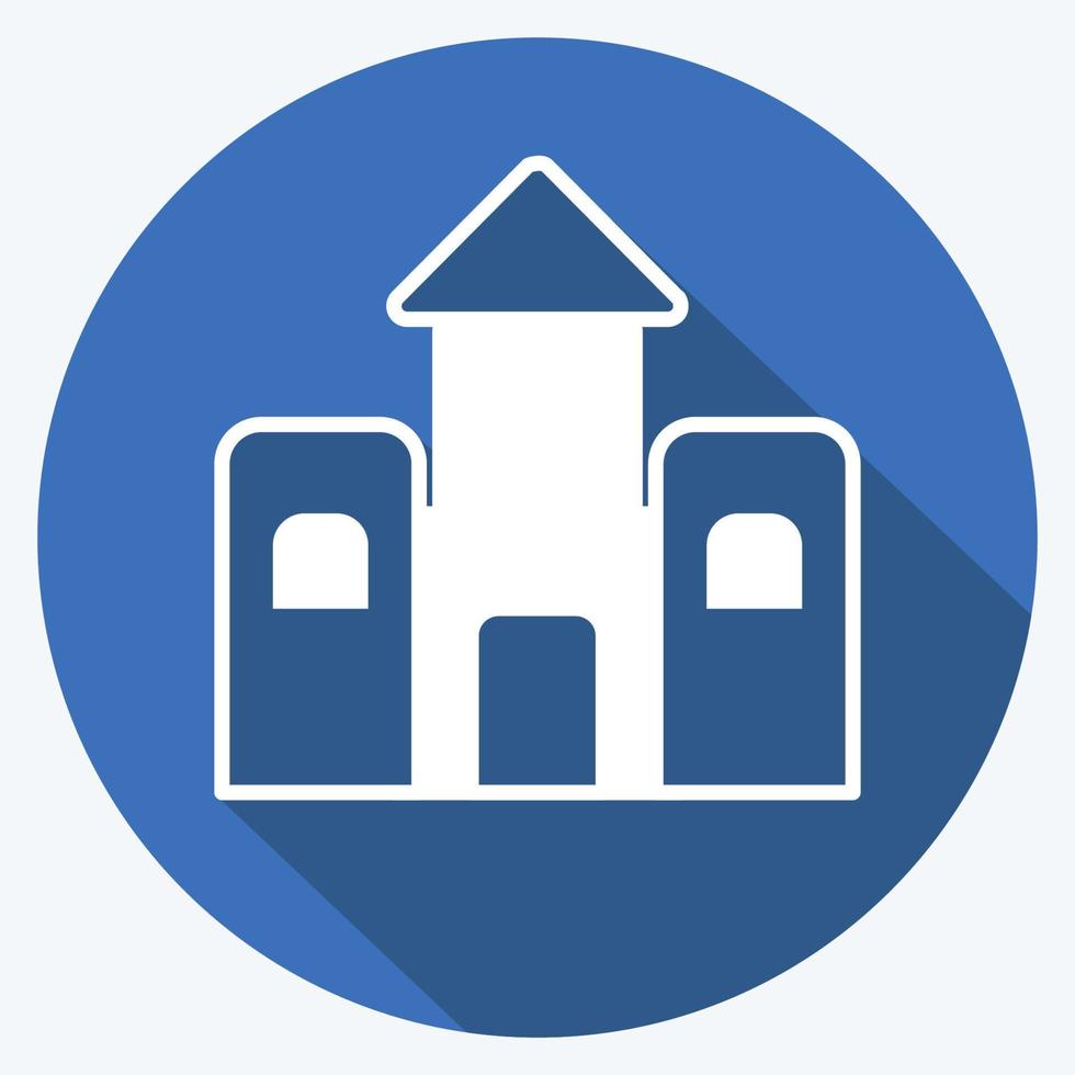 Icon Castle. suitable for Toy symbol. long shadow style. simple design editable. design template vector. simple symbol illustration vector