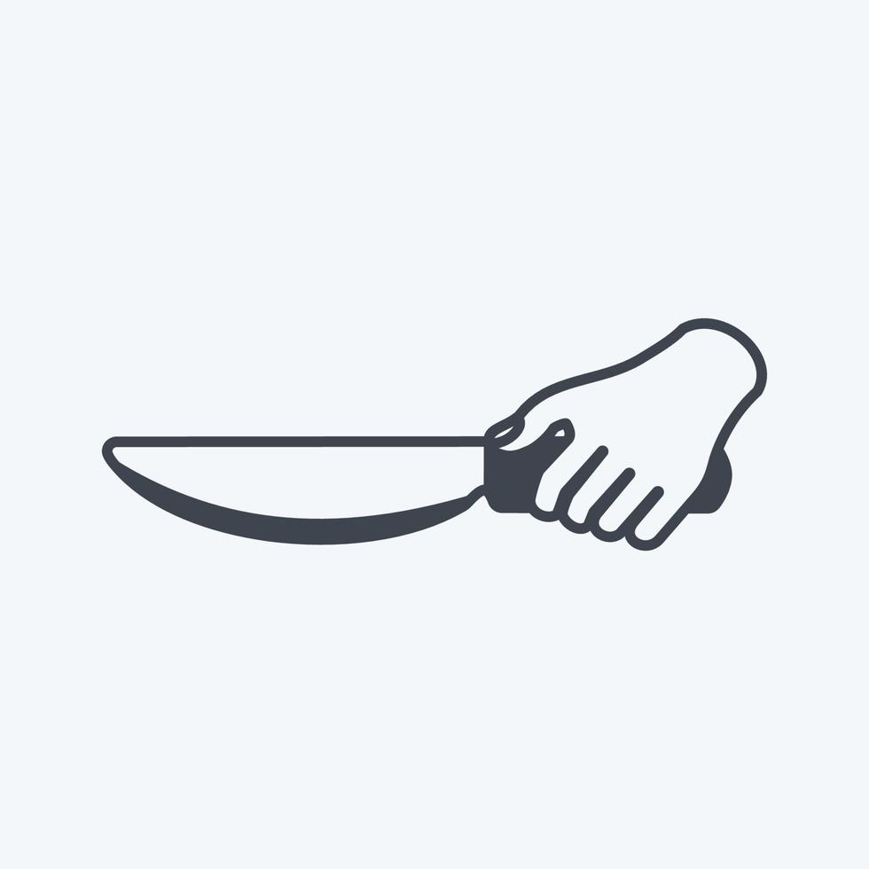 Icon Holding Knife. suitable for Hand Actions symbol. glyph style. simple design editable. design template vector. simple symbol illustration vector
