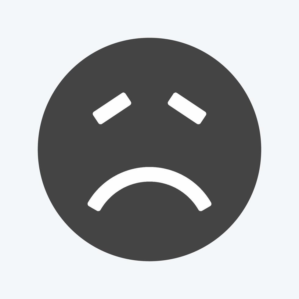 Icon Emoticon Sick. suitable for Emoticon symbol. glyph style. simple design editable. design template vector. simple symbol illustration vector