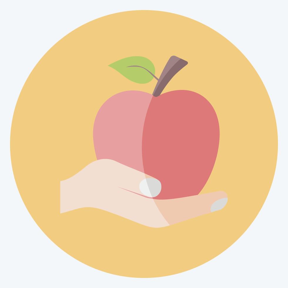 icono con manzana. adecuado para el símbolo de acciones manuales. estilo plano diseño simple editable. vector de plantilla de diseño. ilustración de símbolo simple