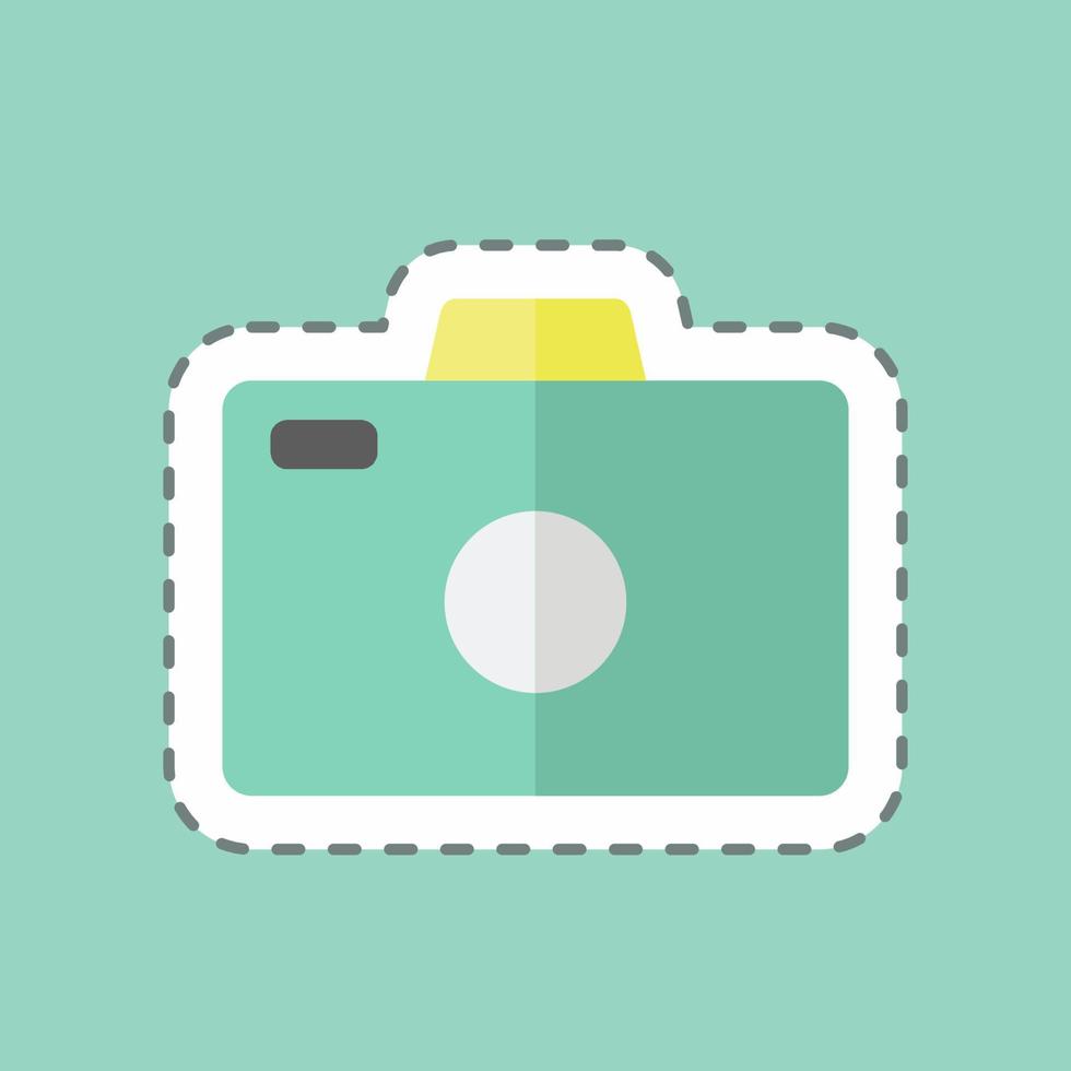 Sticker line cut Camera. suitable for Photo Editing symbol. simple design editable. design template vector. simple symbol illustration vector