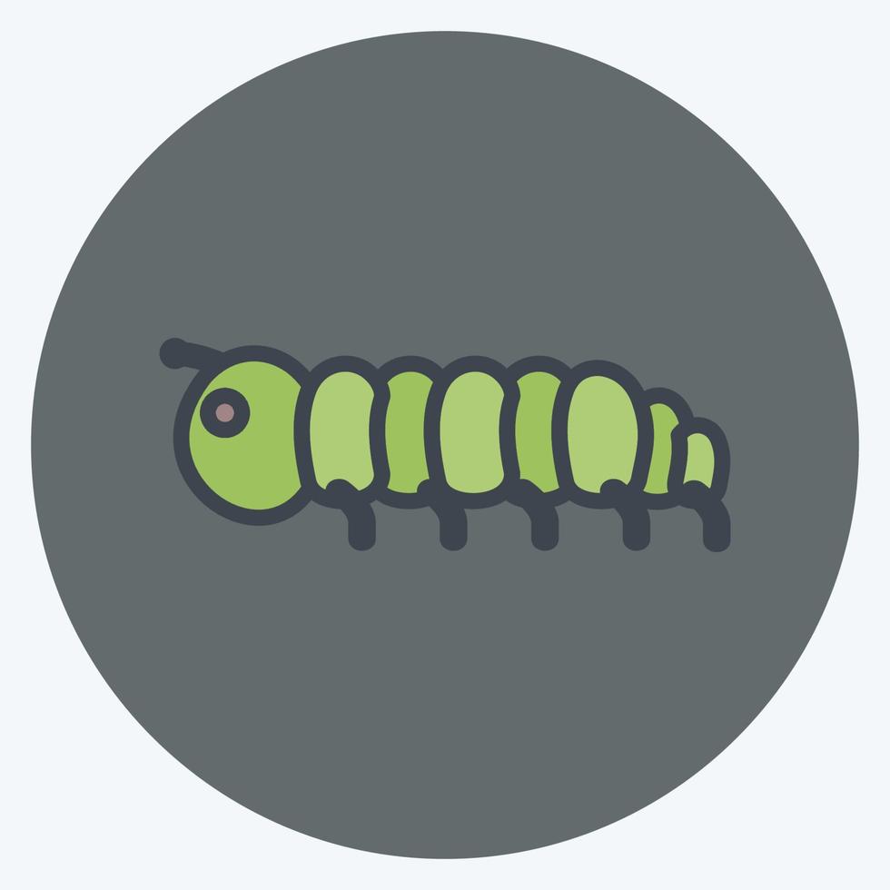 Icon Caterpillar. suitable for Animal symbol. color mate style. simple design editable. design template vector. simple symbol illustration vector