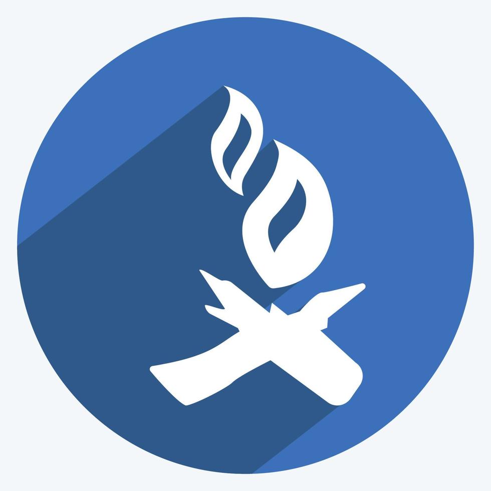 Icon Fire. suitable for Wild West symbol. long shadow style. simple design editable. design template vector. simple symbol illustration vector