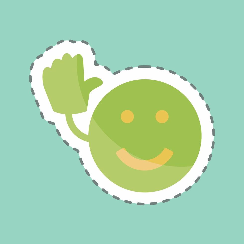 Sticker line cut Emoticon Bye. suitable for Emoticon symbol. simple design editable. design template vector. simple symbol illustration vector