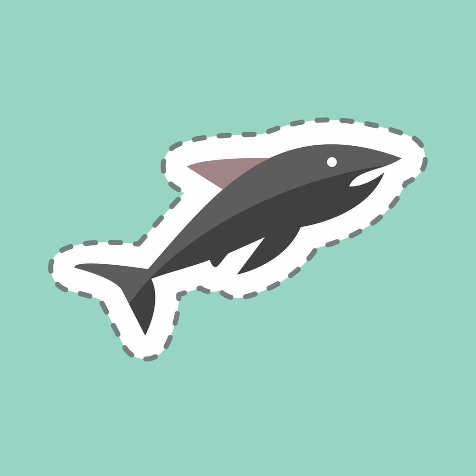 Sticker line cut Shark 2. suitable for Sea symbol. simple design editable. design template vector. simple symbol illustration vector