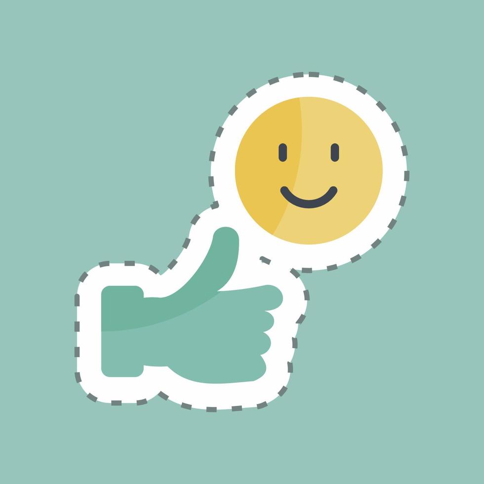 Sticker line cut Satisfaction. suitable for Feedback symbol. simple design editable. design template vector. simple symbol illustration vector