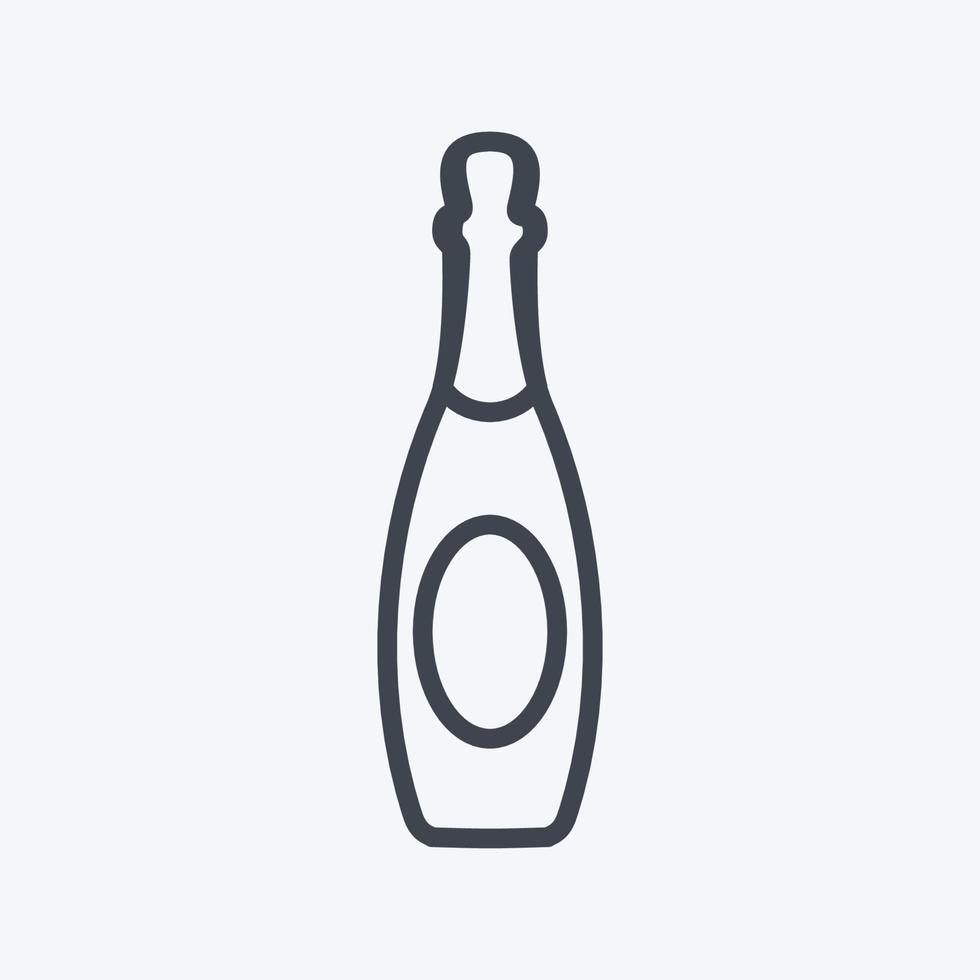 Icon Champagne. suitable for party symbol. line style. simple design editable. design template vector. simple symbol illustration vector