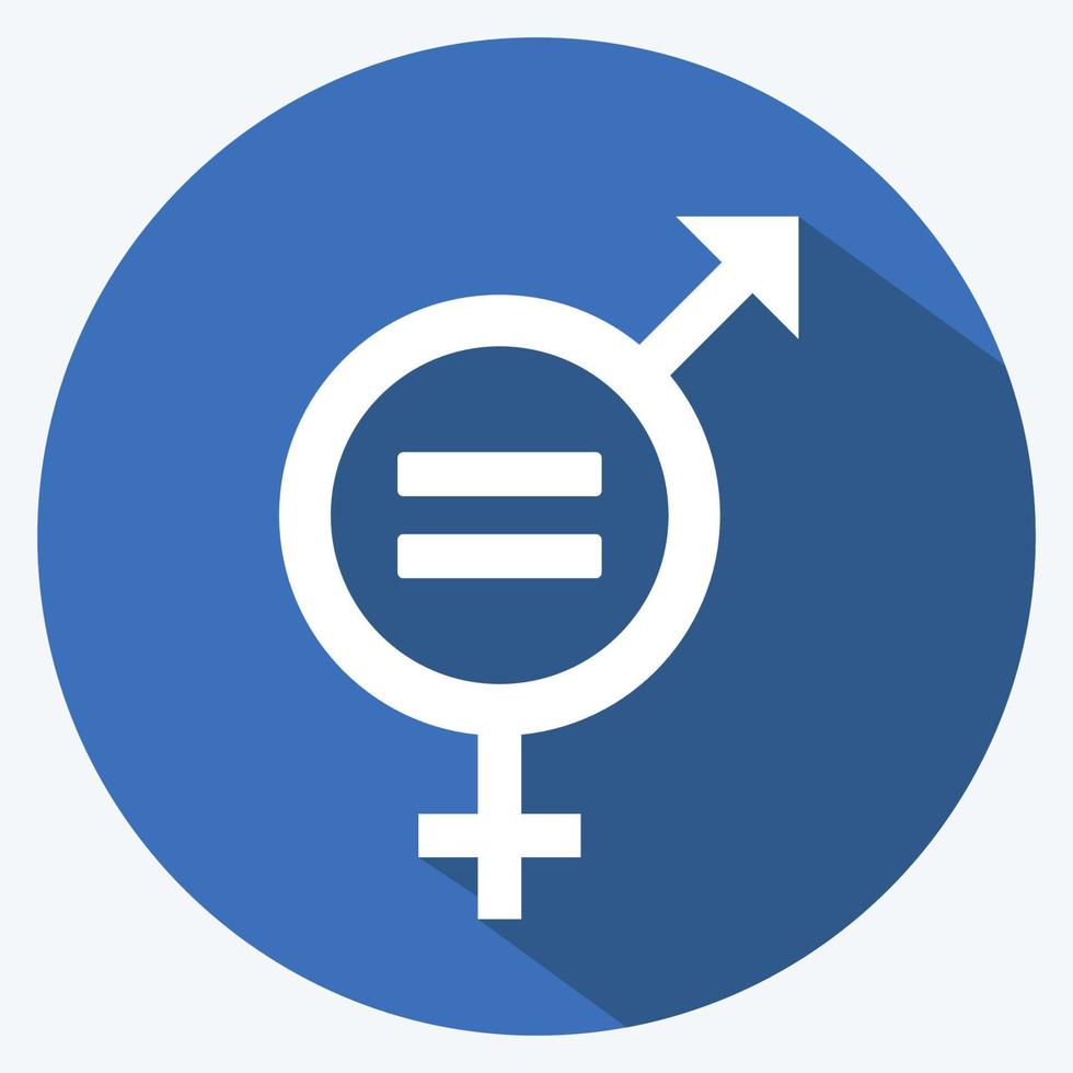 Icon Gender Equality. suitable for Community symbol. long shadow style. simple design editable. design template vector. simple symbol illustration vector