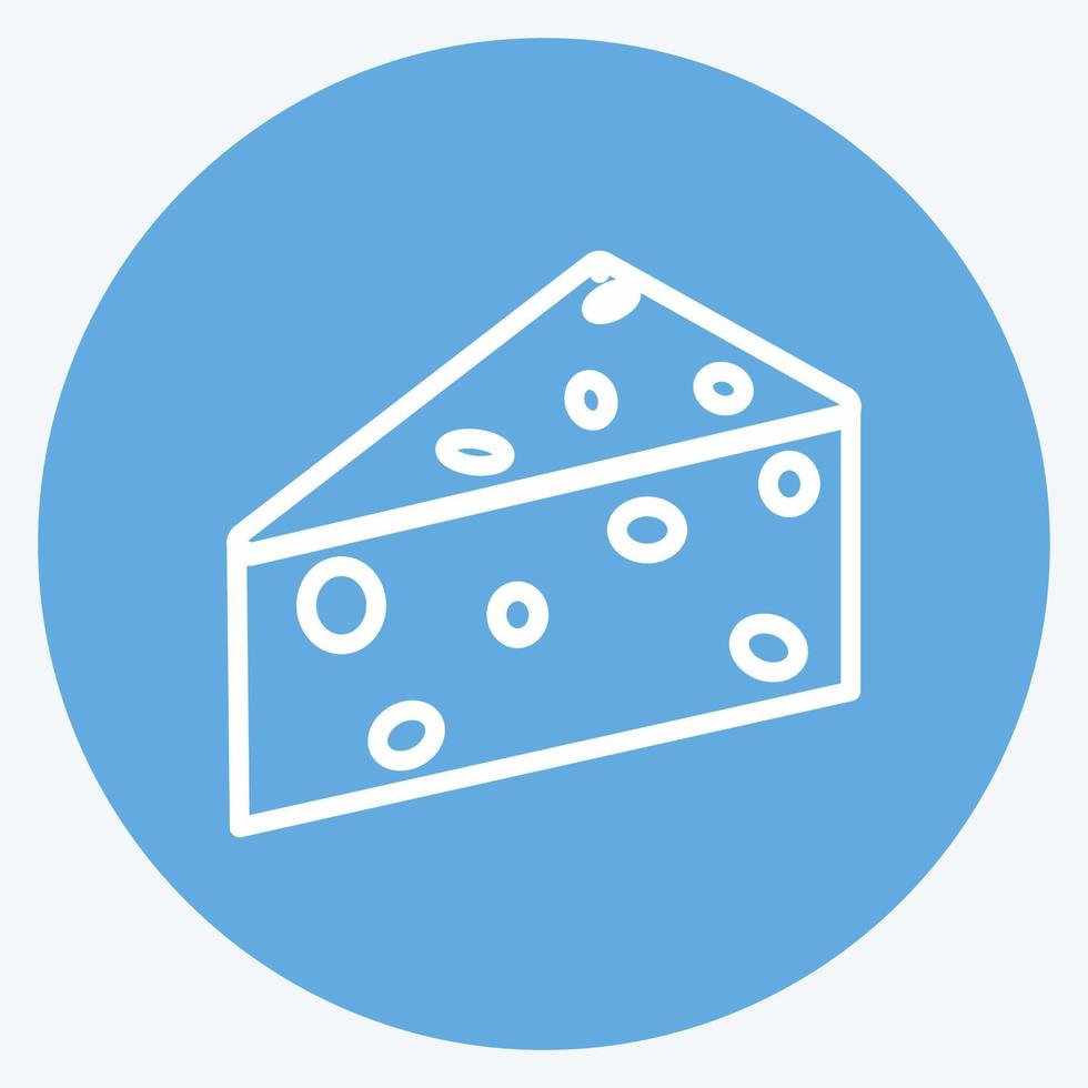 Icon Cheese. suitable for Garden symbol. blue eyes style. simple design editable. design template vector. simple symbol illustration vector