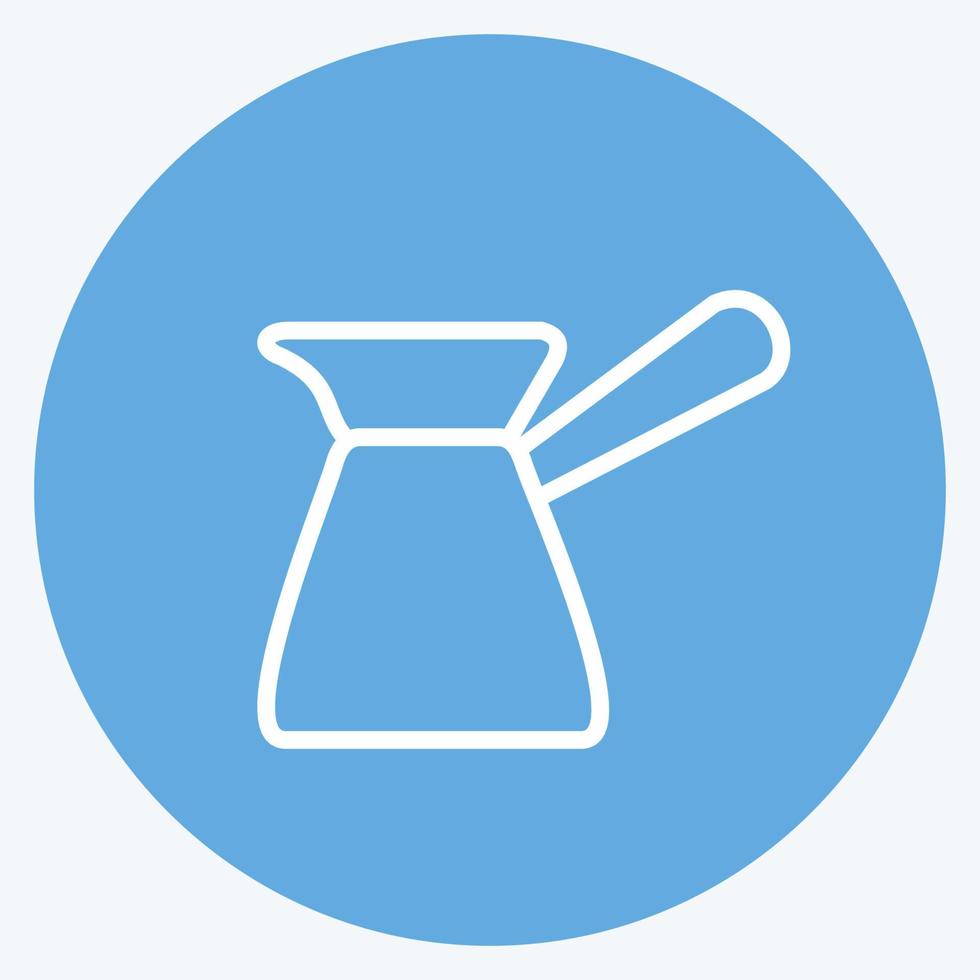 Icon Turkish Coffee Pot. suitable for Drink symbol. blue eyes style. simple design editable. design template vector. simple symbol illustration vector