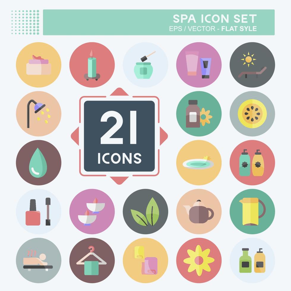 Spa Icon Set. suitable for Spa symbol. flat style. simple design editable. design template vector. simple symbol illustration vector