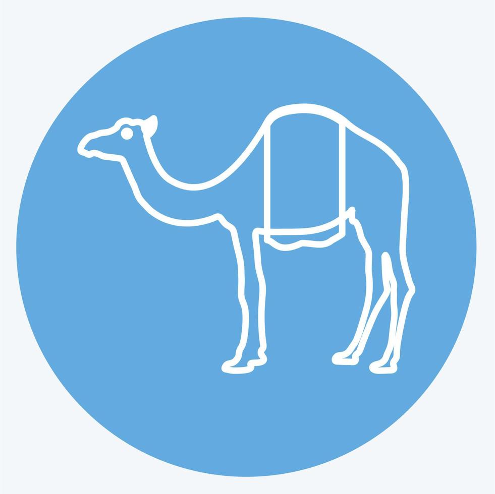 Icon Camel. suitable for animal symbol. blue eyes style. simple design editable. design template vector. simple symbol illustration vector