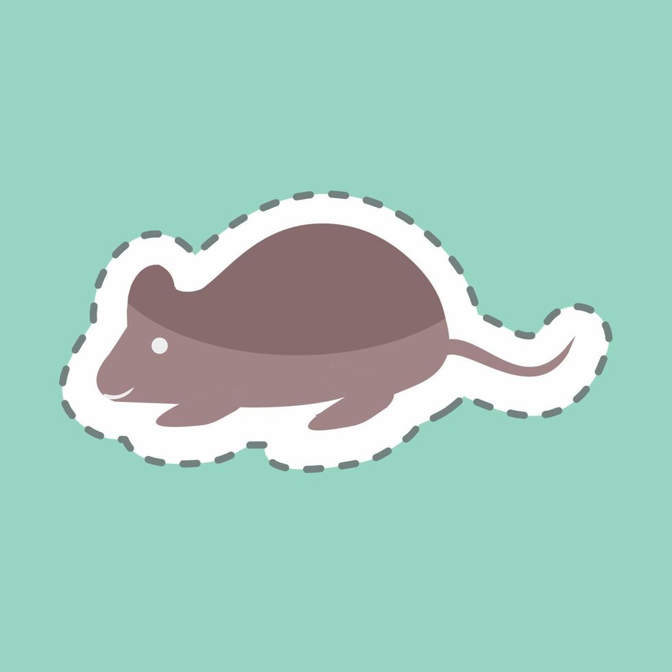 Sticker line cut Mouse. suitable for animal symbol. simple design editable. design template vector. simple symbol illustration vector