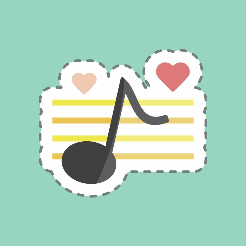 música de boda de corte de línea de pegatina. adecuado para el símbolo de la boda. diseño simple editable. vector de plantilla de diseño. ilustración de símbolo simple