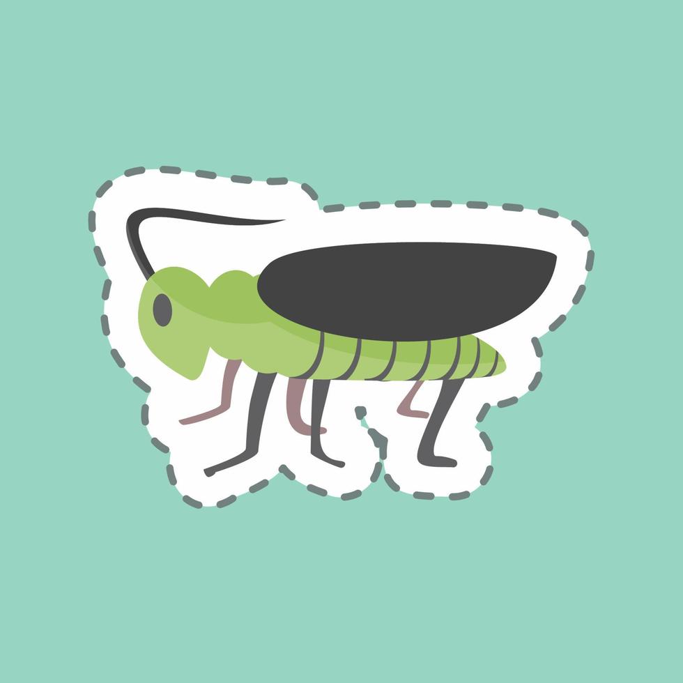 Sticker line cut Grasshopper. suitable for Animal symbol. simple design editable. design template vector. simple symbol illustration vector