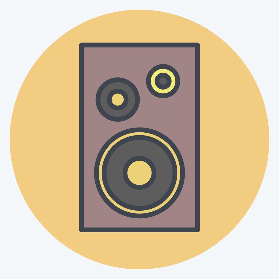 Icon Single Speaker. suitable for music symbol. color mate style. simple design editable. design template vector. simple symbol illustration vector