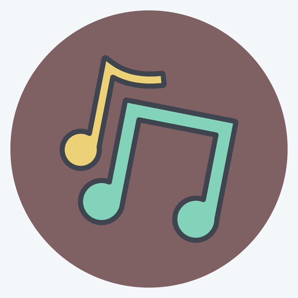 musica icono adecuado para el símbolo del partido. estilo compañero de color. diseño simple editable. vector de plantilla de diseño. ilustración de símbolo simple