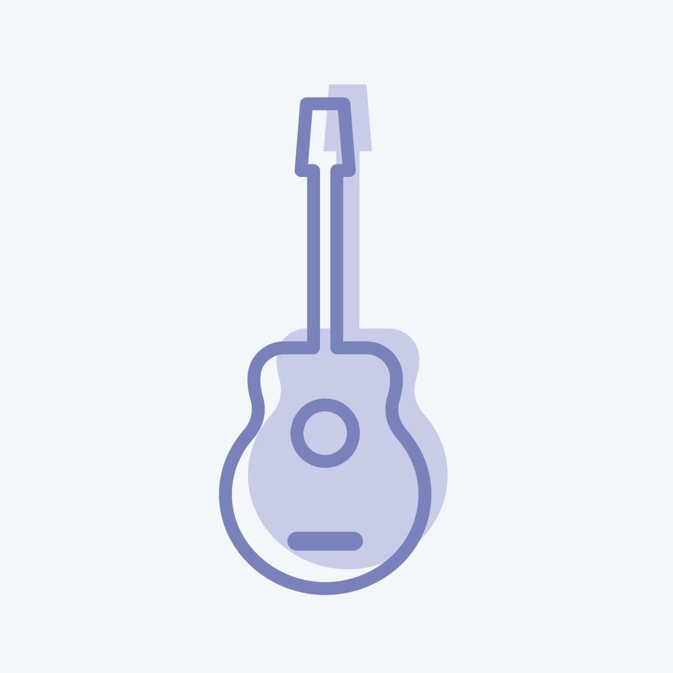 icono de guitarra. adecuado para símbolo de juguete. estilo de dos tonos. diseño simple editable. vector de plantilla de diseño. ilustración de símbolo simple