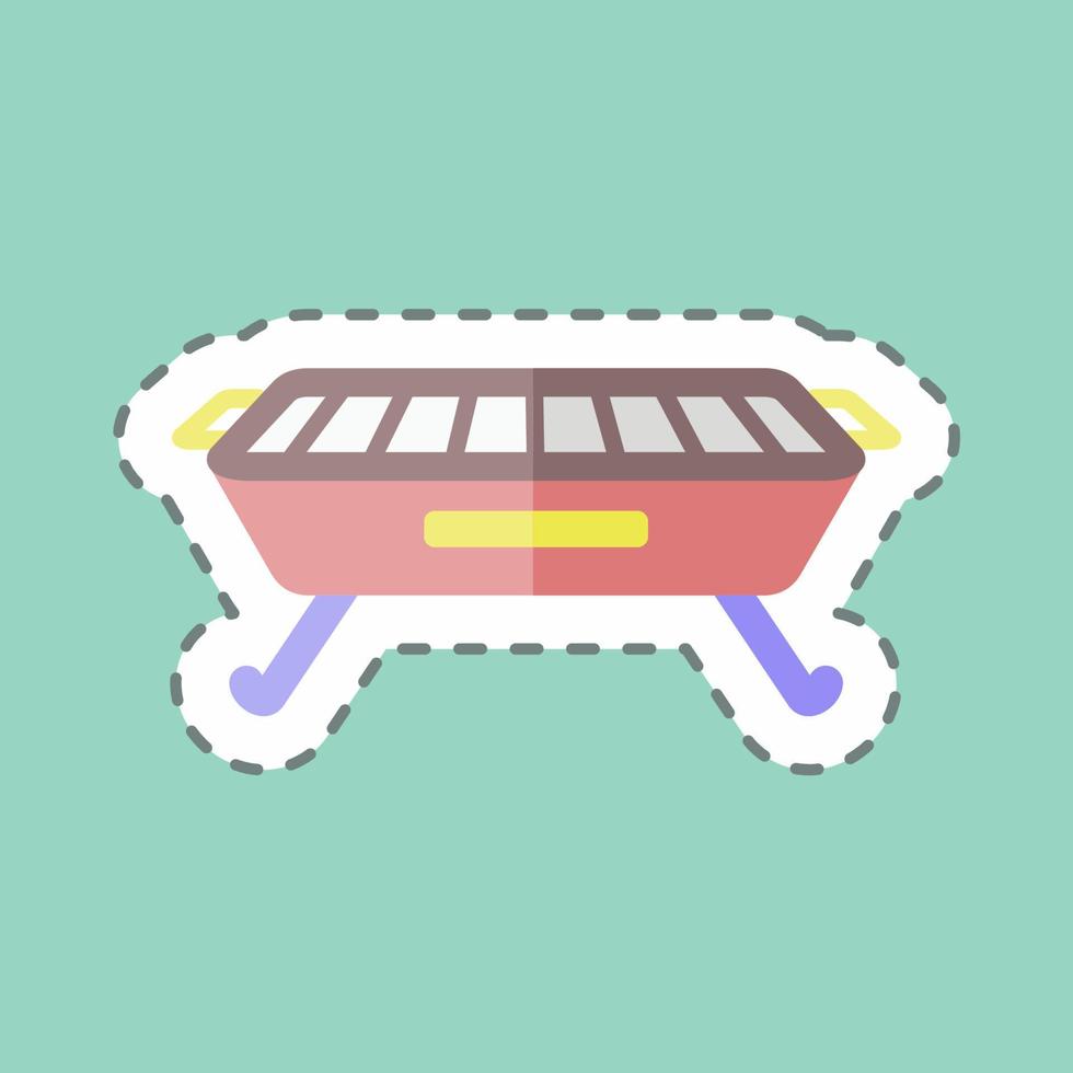 Sticker line cut Barbecue. suitable for Home symbol. simple design editable. design template vector. simple symbol illustration vector