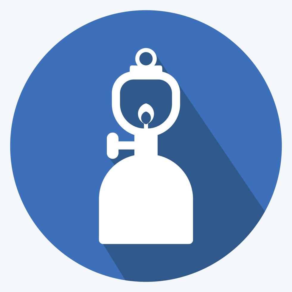Icon Gas Lamp. suitable for Sea symbol. long shadow style. simple design editable. design template vector. simple symbol illustration vector