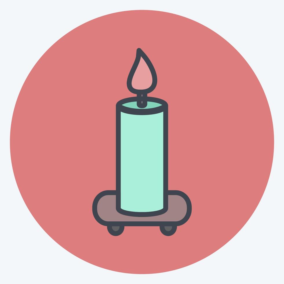 Icon Candle on Shelf. suitable for Spa symbol. color mate style. simple design editable. design template vector. simple symbol illustration vector